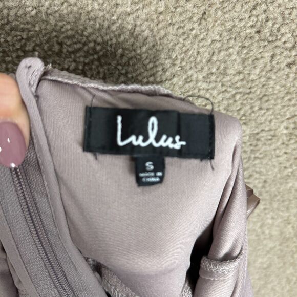 Lulus Air of Romance Maxi Dress Women Small Taupe Cross Back Lined Formal Gown - Picture 9 of 12